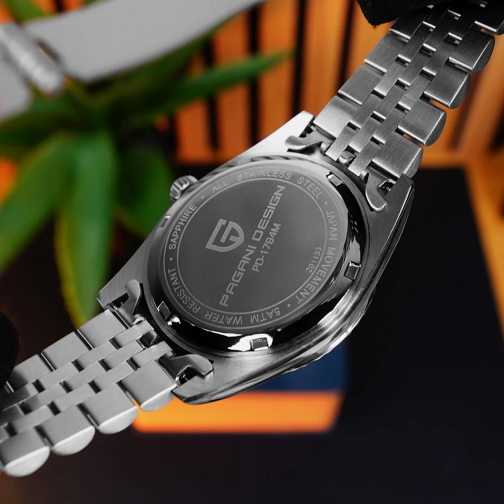 ⌚Купити Чоловічий годинник Pagani Design PD-1794M Silver-Green за